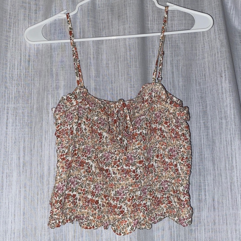 ruched floral tank